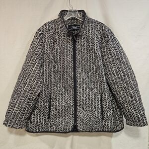 Lands' End Black and White Chevron Jacket